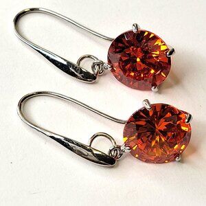 Orange Crystal Dangle Earrings